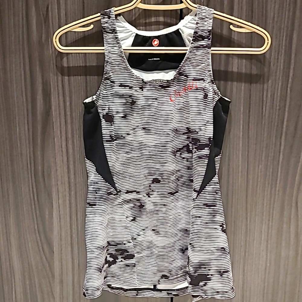 Castelli black and white medium biking tank top.